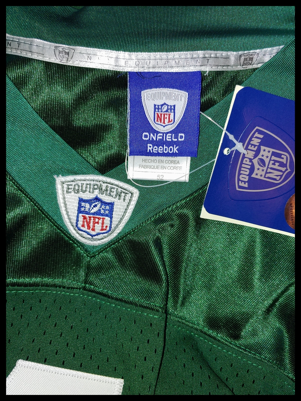 NWT Reebok On Field Jets Brett Favre #4 Jersey Size 52 - Picture 4 of 7